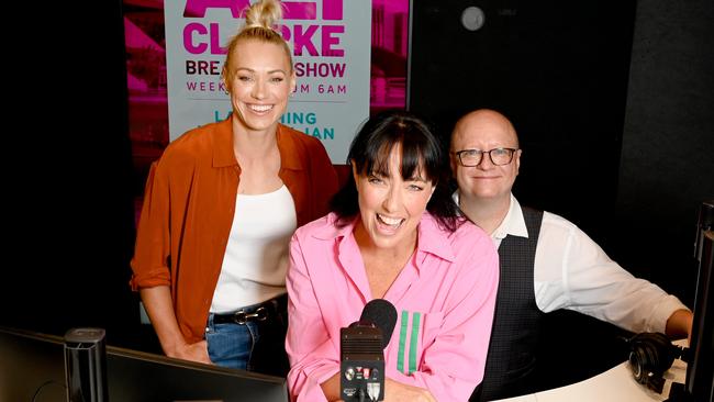 Mix 102.3’s Erin Phillips, Ali Clarke and Eddie Bannon. Picture: Naomi Jellicoe