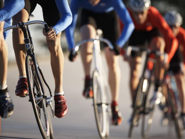 Cyclists in action, low section (focus on foreground)PERSONAL OZ