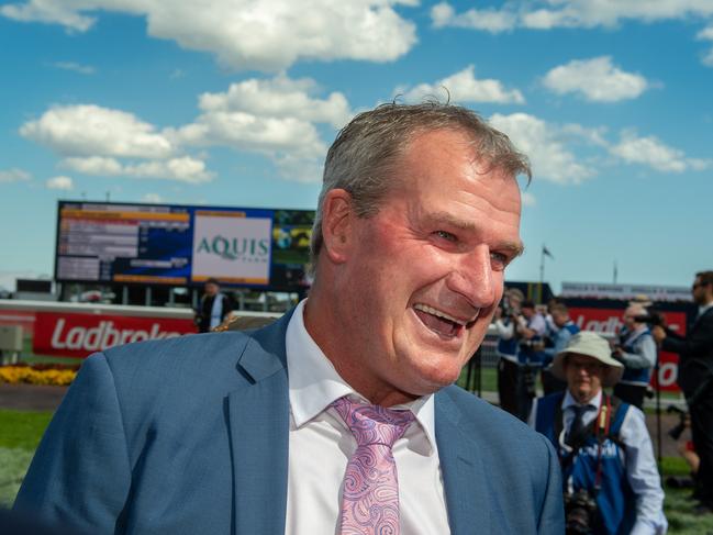 Darren Weir after winning his fourth Toorak Handicap in five years. Picture: Jay Town