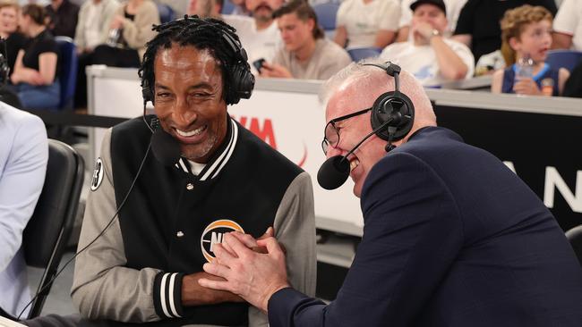 Andrew Gaze was stoked to be in Scottie Pippen’s company. (Photo by Kelly Defina/Getty Images)