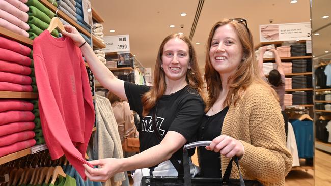 Shoppers at the opening of Uniqlo at Westfield Marion. Picture: Keryn Stevens
