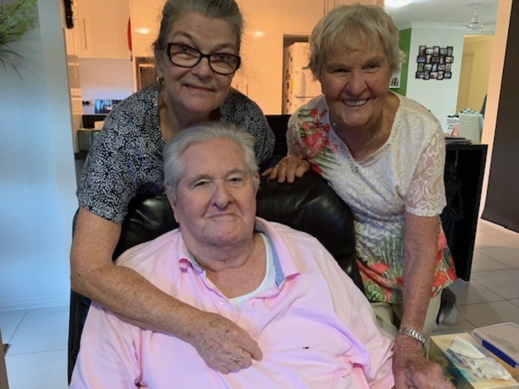 Malcolm Roberts in March this year with his wife Marianne and sister Rosemary. The couple were living in Rockhampton at the time of his death.