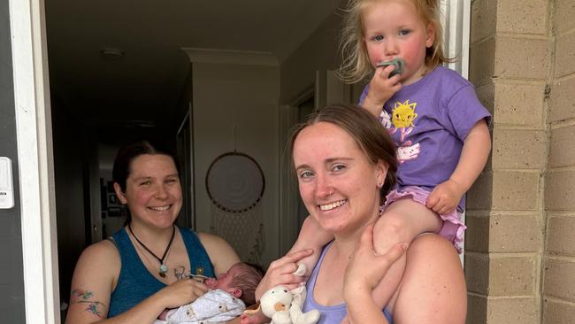 Churchill locals Kirby and Jess Irwin have been renting in Churchill for almost five years with their childrenÂ Makenna and Zander, and a lawn mower battery caught fire which destroyed their entire garage on Thursday, December 19, 2024. Picture: Supplied