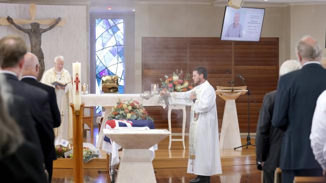 At the State Funeral Service for Mike Ahern AO, at Our Lady of the Rosary Catholic Church, Caloundra, on Friday 25th August 2023 - Photo Steve Pohlner