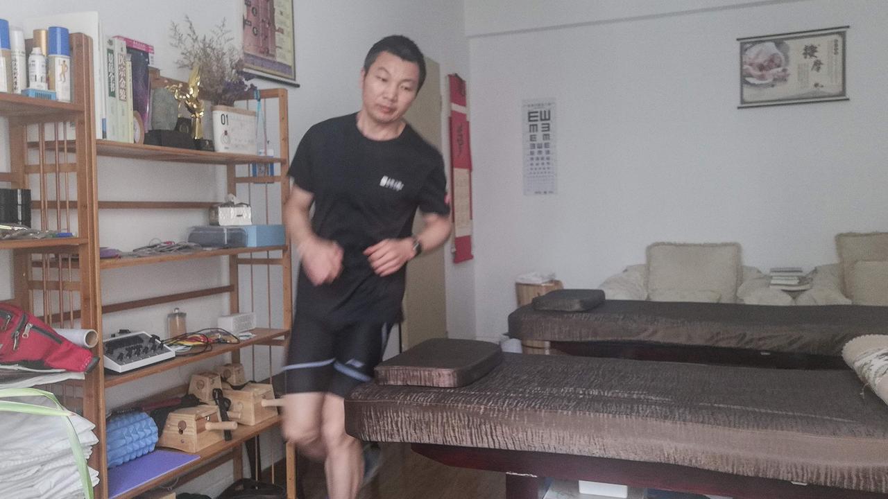 Pan Shancu, a fanatical jogger, said he jogged the equivalent of an ultra-marathon inside his tiny apartment. Picture: Handout/Pan Shancu/AFP