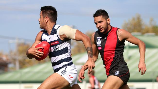 Bates in action for Geelong. Picture: Mark Dadswell