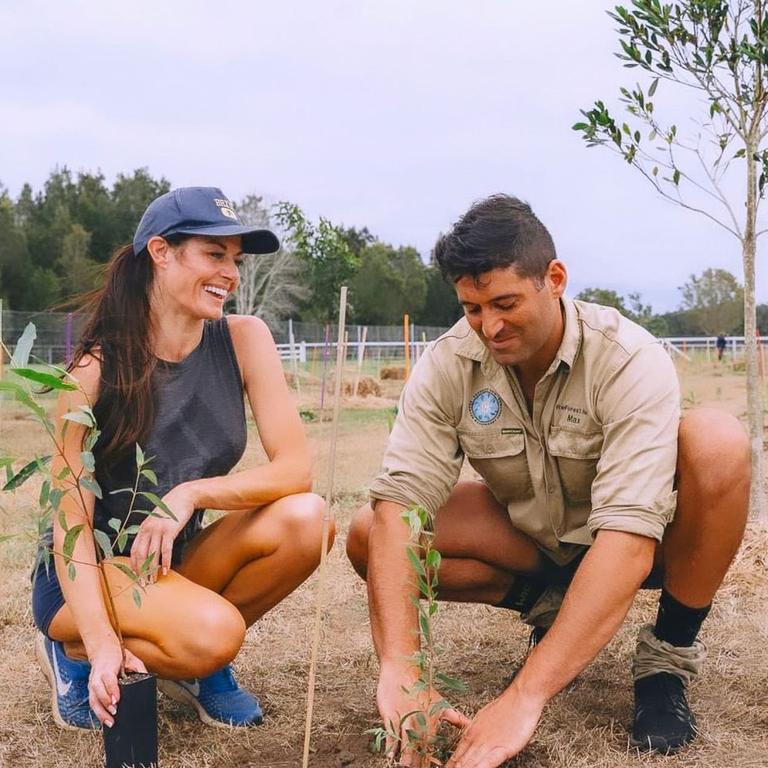 West plants a tree alongside her new beau.