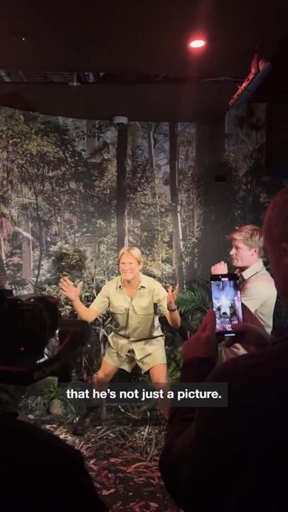 Robert Irwin gets emotional seeing wax figure of dad Steve Irwin