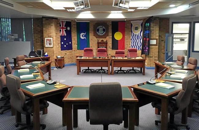 Lismore mayor Jenny Dowell posted this photo of the empty Lismore City Council chambers with her Facebook message.