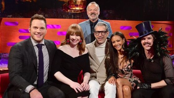 Graham Norton with a few of his famous guests on his show.