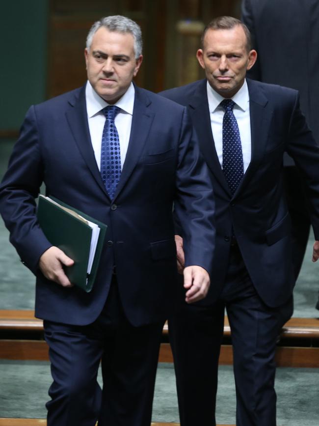 Joe Hockey with Tony Abbott in 2015. Picture: Gary Ramage