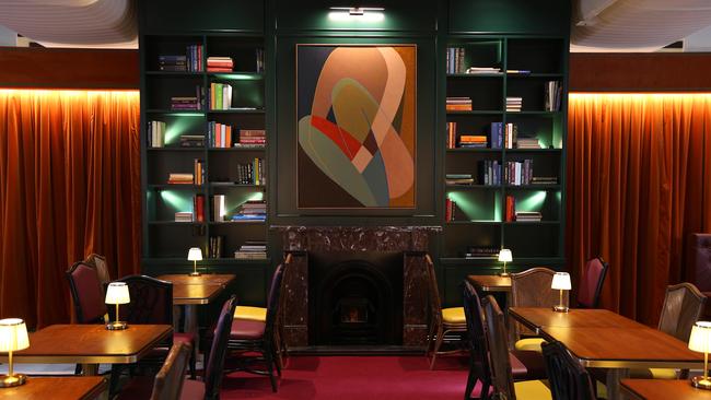 The bold interior at The Brasserie in Naldham House, Brisbane City. Picture: David Clark