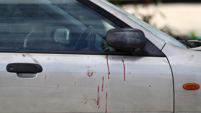 Blood stains on the car. Pic: Tait Schmaal