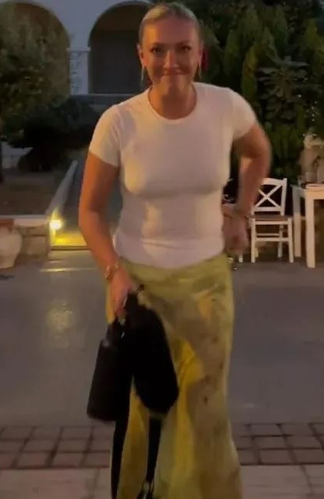 A fashion fan has revealed that she tried to get an aesthetic video of her while on holiday in Greece, but her floaty skirt had other ideas. Picture: TikTok/@ulala.biz