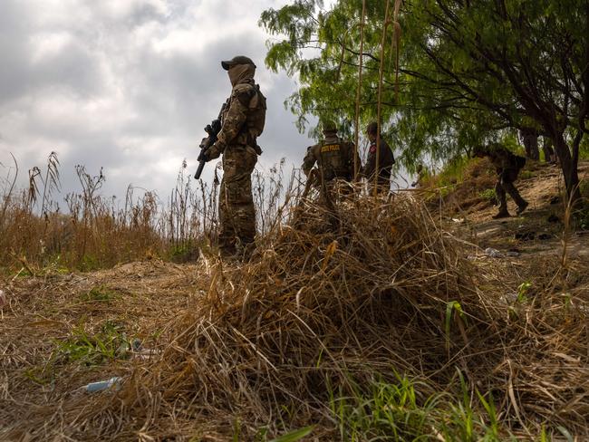 US troops patrol the US-Mexico Border. Picture: Getty Images/AFP