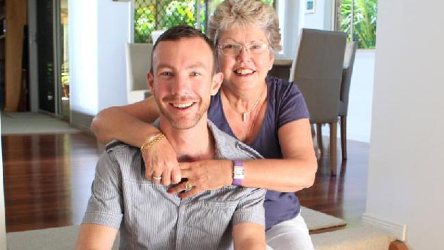 Shelley Argent, from Parents and Friends of Lesbians and Gays, with her son James, said she was ‘ashamed’ of Telstra.