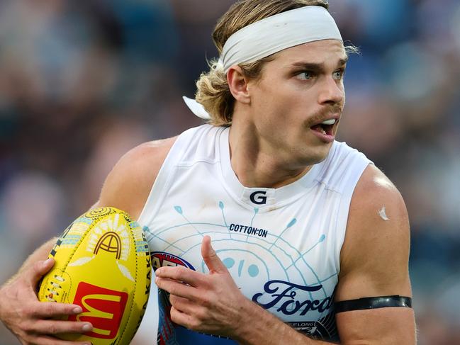 Bailey Smith runs with the footy. Picture: Sarah Reed/AFL Photos via Getty Images