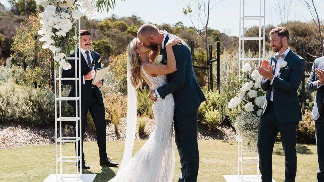 Max Gawn and wife Jessica tied the knot at Cape Schanck.