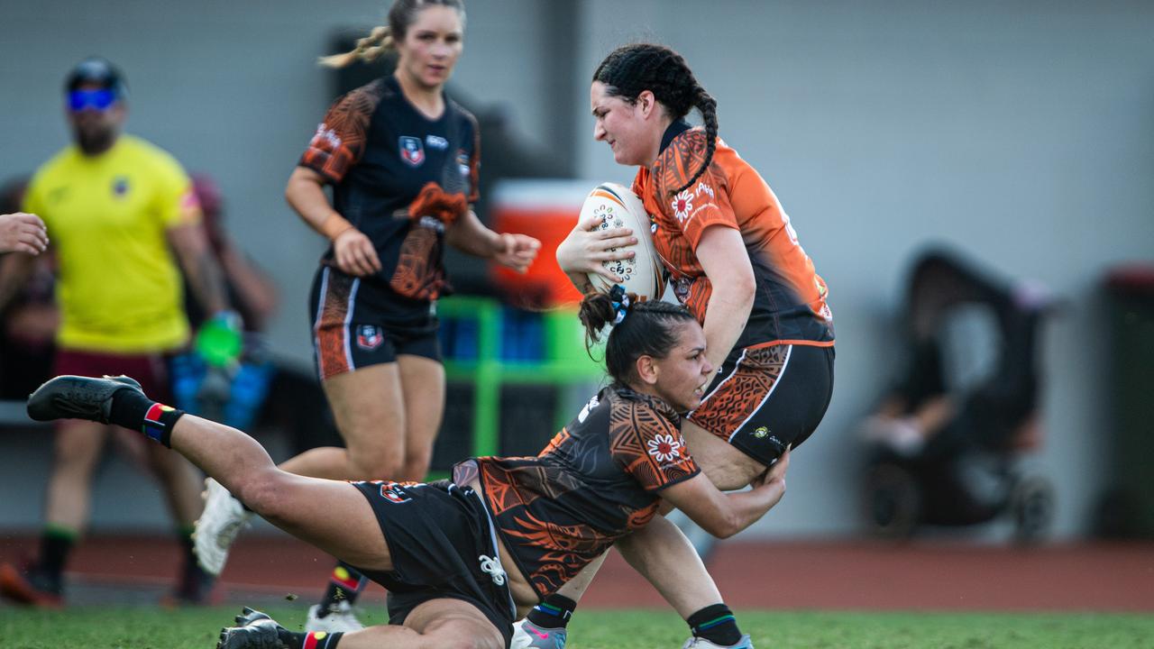 Jaymie Lawton in the 2024 Deadly Cup Carnival between the Indigenous All Stars and Territory All Stars. Picture: Pema Tamang Pakhrin