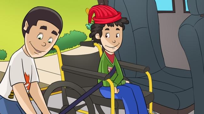 The book follows the story of a puppet boy named Tom, a wheelchair user.