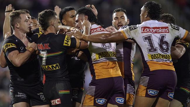 It was a tough night at the office for the Broncos. Picture: Getty Images