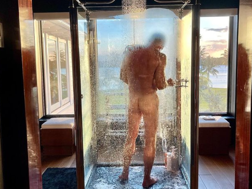 Earlier this year, Greg Norman posted a picture of himself in the shower with the caption... "After 30 years this is my last sunset shower at Tranquility."