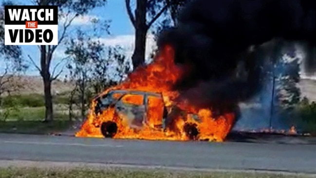 Horror moment car 'burst into flames'