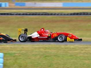 IN FRONT: Cameron Shields puts his Formula 3 to the test. Shields will look to extend his Formula 3 Championship lead during racing at Warwick's Morgan Park this weekend. Picture: Paul Goodman