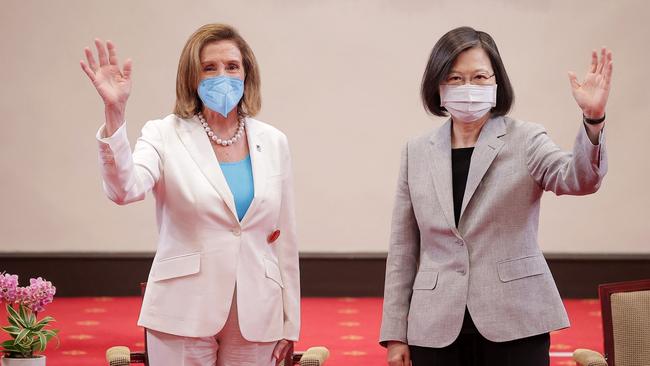 Nancy Pelosi and Taiwan's President Tsai Ing-wen during their meeting at the Presidential Office in Taipei. Picture: AFP