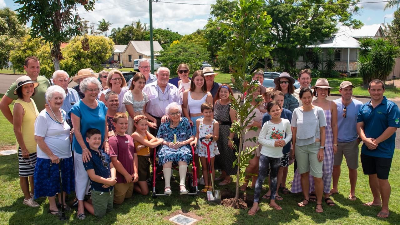 Mildred Goldsmith's family turned out in force to celebrate the planting on a tree in her honour for her milestone birthday.