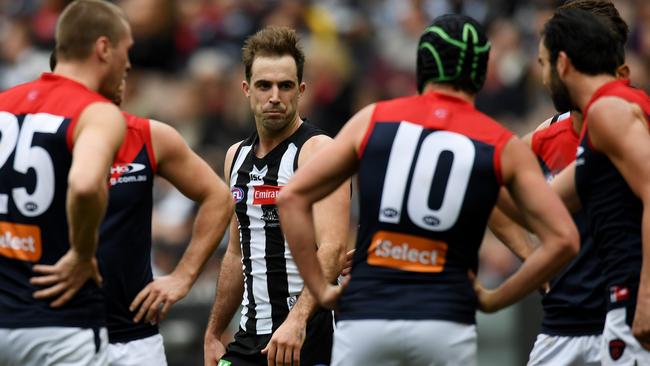 The Demons lost to Collingwood. (AAP Image/Tracey Nearmy)