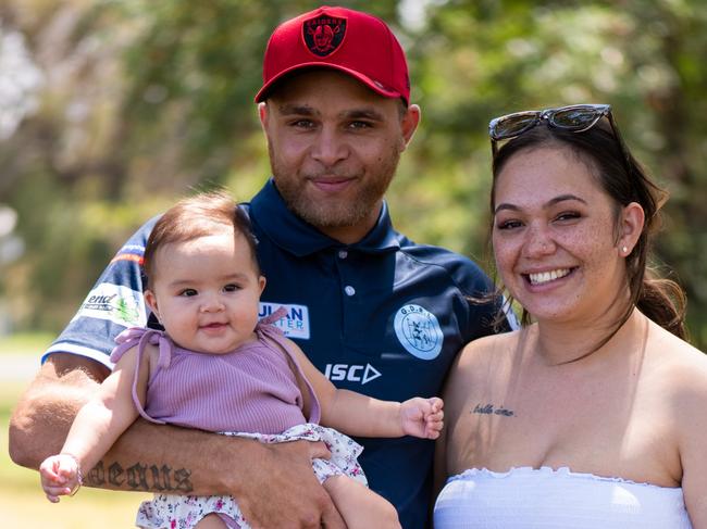 Ethan Pegus, Maddison French with their daughter Mataiya PegusEthan Pegus 24, former ice addict, did 2 years in jail for an armed robbery, got out and found rugby league.He says the game has saved his life.He has moved from Moree to Mudgee with his wife and two young kids to get a fresh start away from bad influences., Picture: Col Boyd