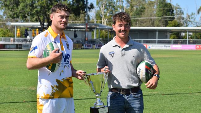 Mendi Blackhawk and register Mendi 9s player Jake Bourke with Mendi 9s Tournament Director Mitch Doyle.