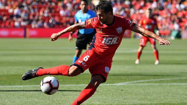 Vince Lia’s leadership and experience have him in the running to become Adelaide United skipper. Picture: Daniel Kalisz/Getty Images