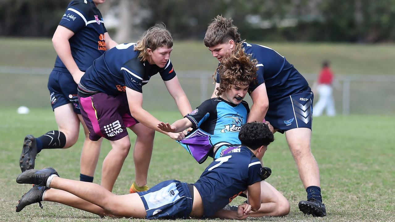 RUGBY LEAGUE: Justin Hodges and Chris Flannery 9s Gala Day. Caloundra State High V Meridan State College. year 10. Picture: Patrick Woods.