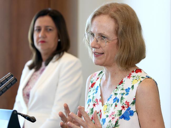 Chief Health Officer Dr Jeannette Young (front) with Premier Annastacia Palaszczuk