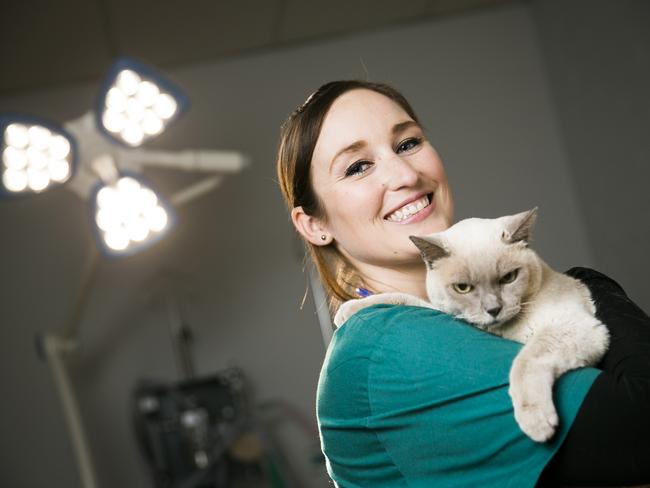 Veterinary Nursing student Megan Booker gave up marketing to follow her dream. Picture: Dylan Robinson