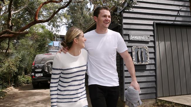 Dangerfield and sister Bethany, who is ecstatic at having her brother back. Picture: Wayne Ludbey