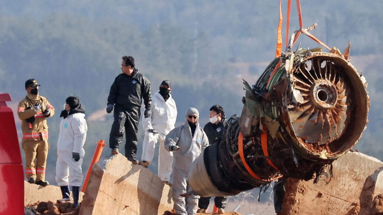 The aircraft was carrying 181 people. Two crew members survived. Picture: Yonhap/AFP