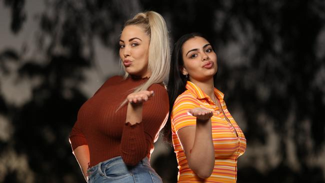 Adelaide mum Evie Leana (left) and her daughter Tiahnee both use OnlyFans to supplement their income. Picture Emma Brasier.