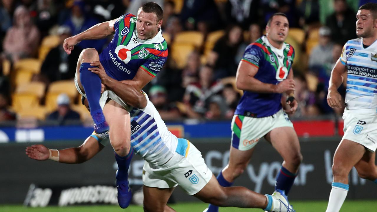 Blake Green is attacked in the air. (Photo: Fiona Goodall/Getty Images)