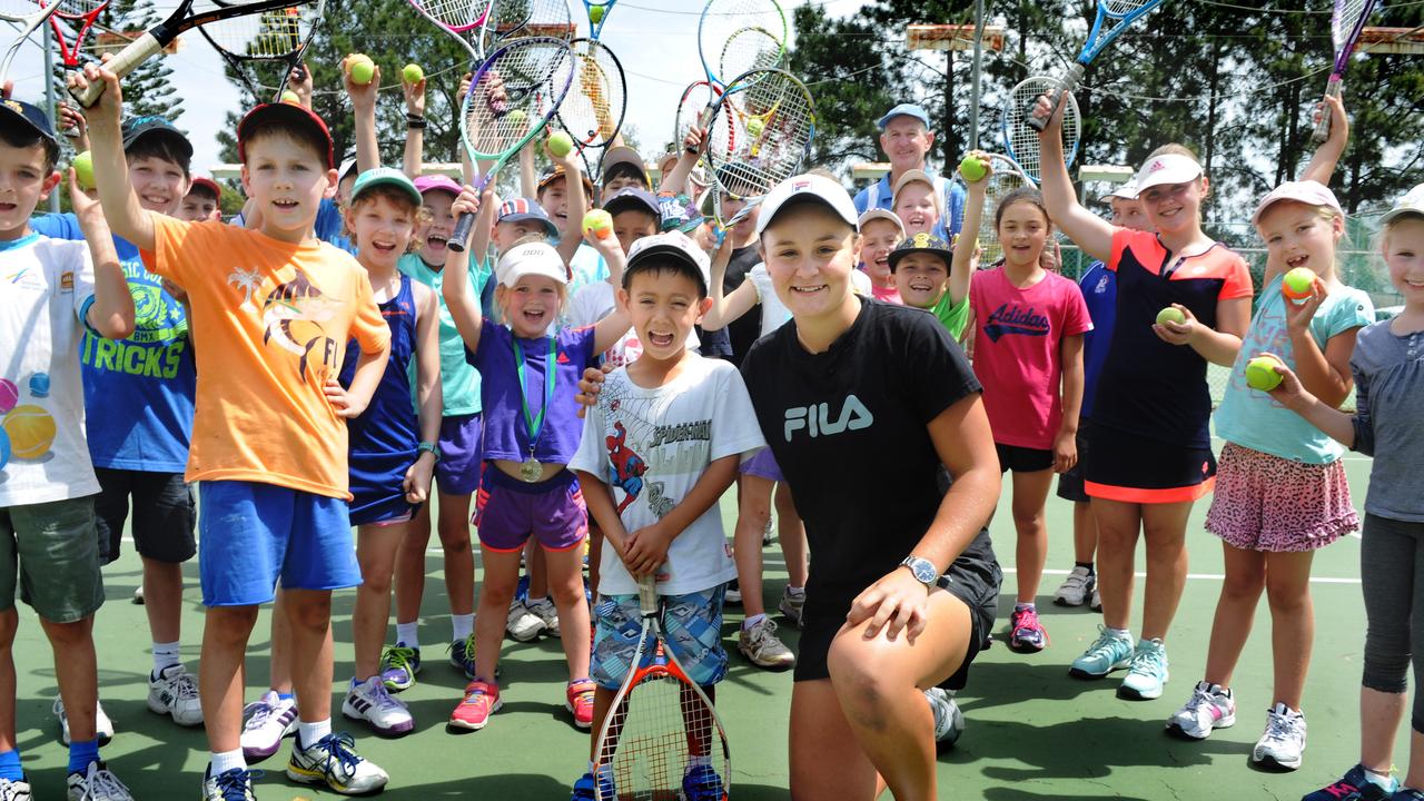 Ash Barty helped coach kids to play tennis during her time away from the professional circuit in 2014. Picture: Patria Jannides