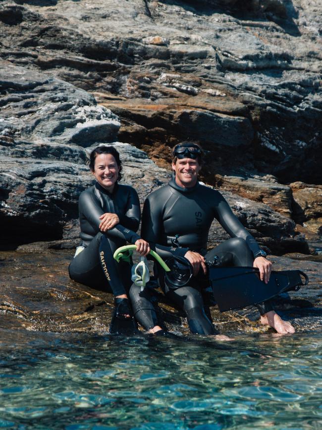 Free-diving experts Hanli Prinsloo and Peter Marshall. Picture: Thomas Gravanis.