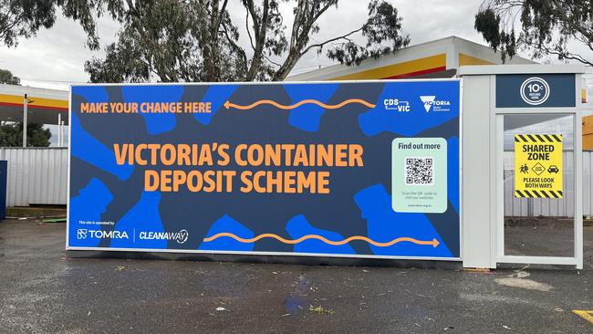 A number of deposit sites are popping up across the state, including this one outside West Gate Fitness in Altona North. Picture: Nilsson Jones