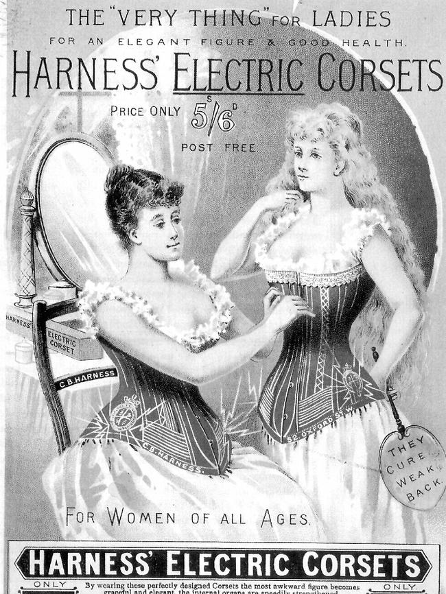 Electric corsets were marketed as a fat-reducing method.