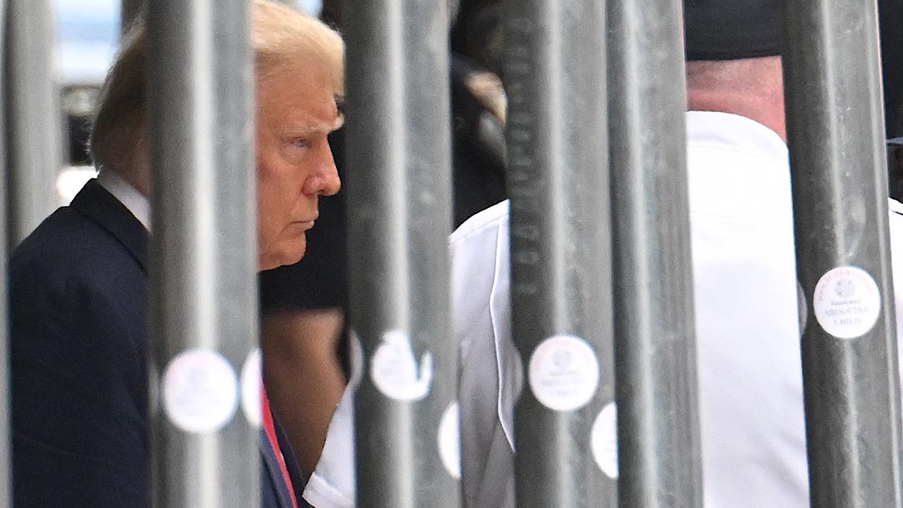 Former US president Donald Trump leaves the Manhattan Criminal Court in New York City on April 4, 2023. Picture: Andrew Caballero-Reynolds/AFP