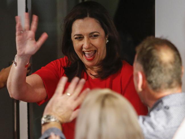 Queensland Premier Annastacia Palaszczuk thanks supporters at the Oxley Golf Club during the 2017 Queensland State Election in Brisbane.