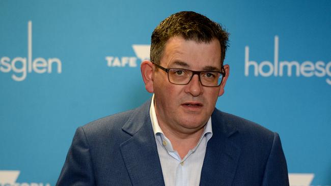 MELBOURNE, AUSTRALIA - NewsWire Photos JUNE 06, 2023: Victorian Premier Daniel Andrews and Minister for Training and Skills Gayle Tierney hold a press conference at Holmesglen TAFE Glen Waverley campus. Picture: NCA NewsWire / Andrew Henshaw