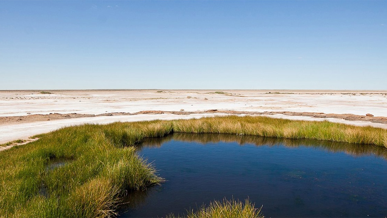 <p>The Overland Telegraph is out here, too. Completed in 1872 it stretched from Adelaide to Darwin, linking Australia to the rest of the world, its route in part determined by a line of mound springs. Early pastoralists also relied on mound springs to water their sheep and cattle.</p>