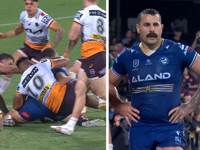 Payne Haas is facing a week, Reagan Campbell-Gillard is facing at least three months. Photo: Fox Sports